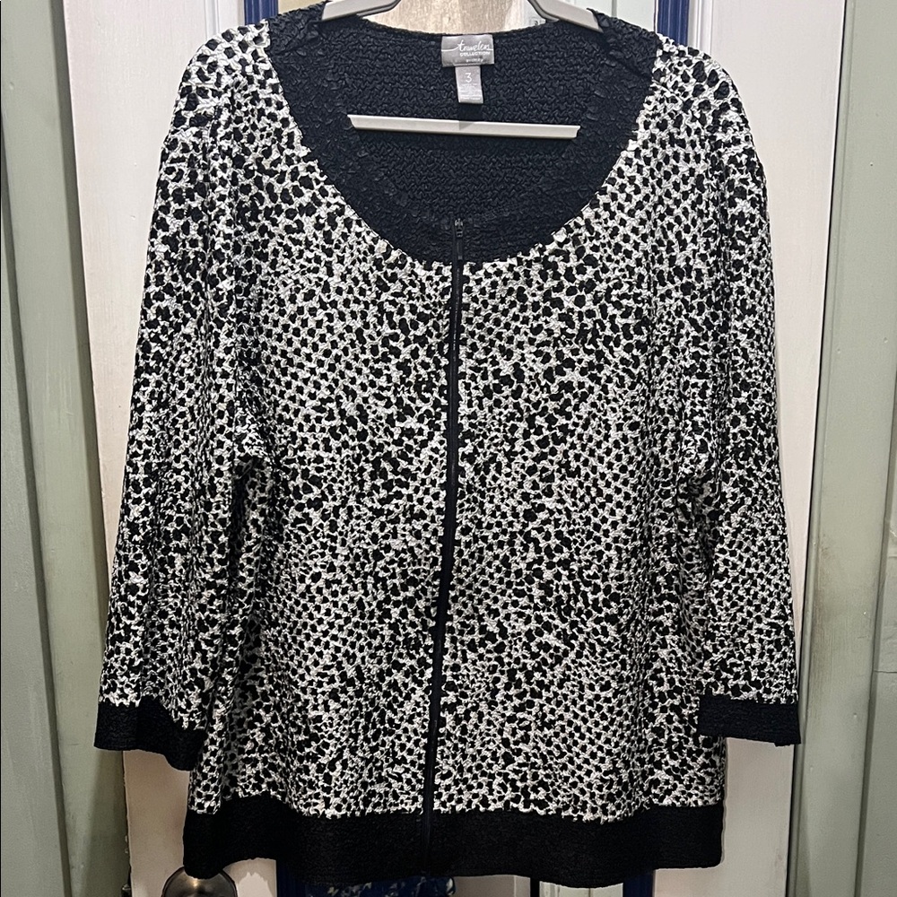Chico's Black and White Patterned Jacket